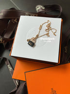 ¡®Star¡¯CONSTANCE BLACK PEDANT PINK GOLD NECKLACE