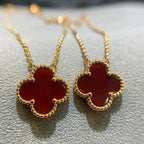 ¡®Star¡¯CLOVER 15MM CARNELIAN SINGLE FLOWER NECKLACE