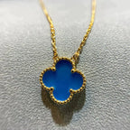 ¡®Star¡¯CLOVER 15MM BLUE AGATE NECKLACE