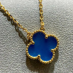 ¡®Star¡¯CLOVER 15MM BLUE AGATE NECKLACE