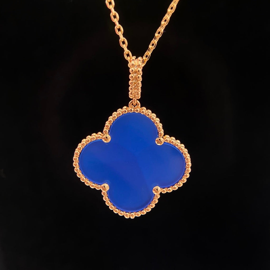 ¡®Star¡¯CLOVER 25MM NECKLACE TURQUOISE ROSE GOLD