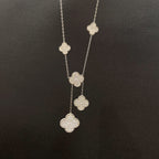 ¡®Star¡¯CLOVER 5 MOTIFS SILVER DIAMONDS NECKLACE