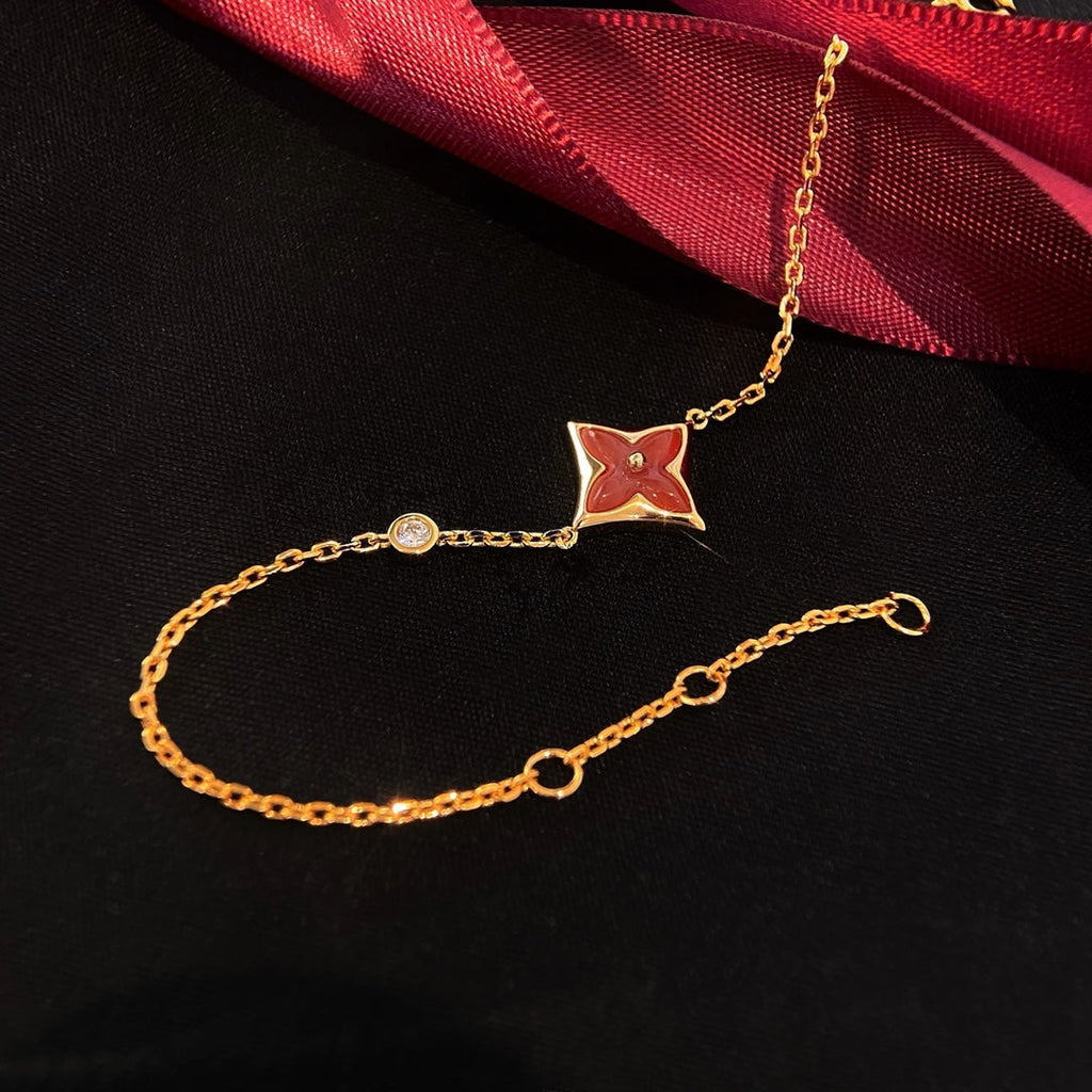 ¡®Star¡¯COLOR STAR CARNELIAN PINK GOLD DIAMOND BRACELET