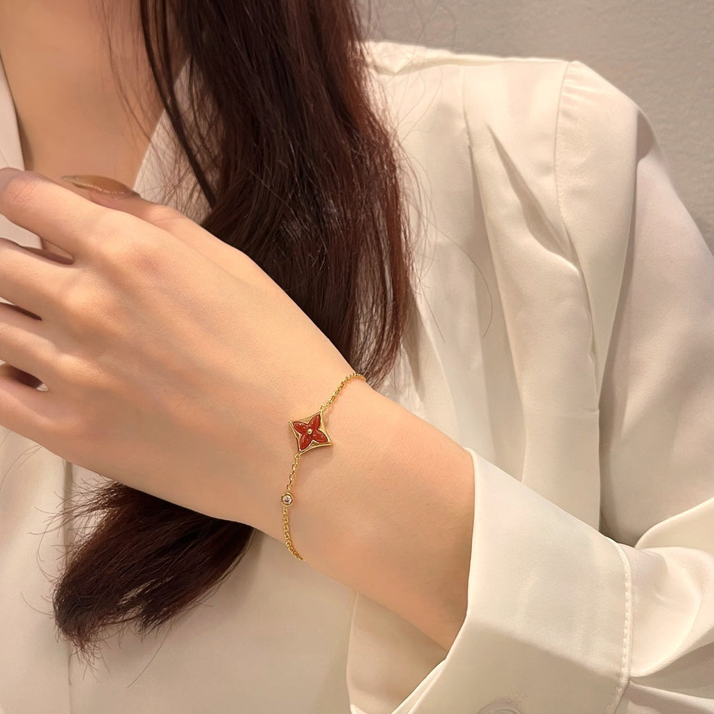 ¡®Star¡¯COLOR STAR CARNELIAN PINK GOLD DIAMOND BRACELET