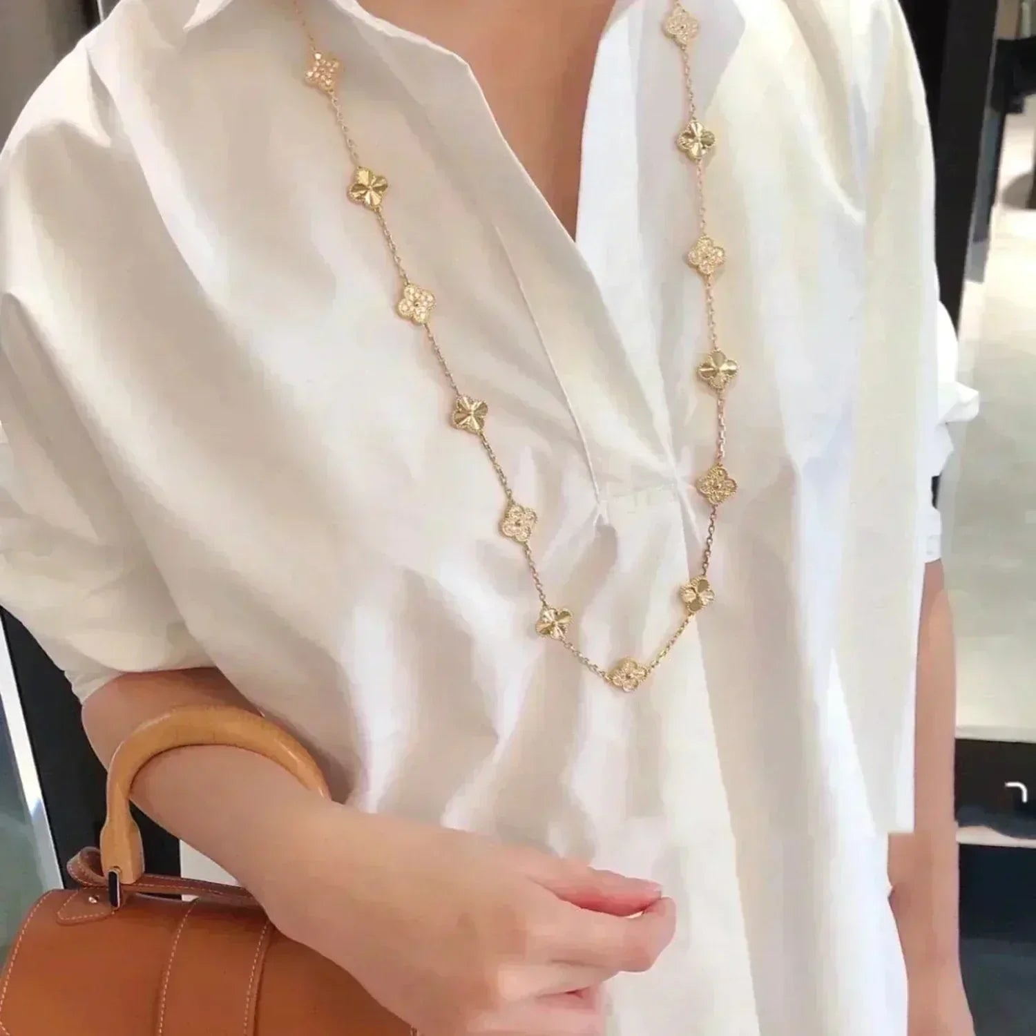 ¡®Star¡¯CLOVER 20 MOTIFS LASER DIAMOND NECKLACE