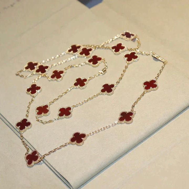 ¡®Star¡¯CLOVER 20 MOTIFS CARNELIAN NECKLACE