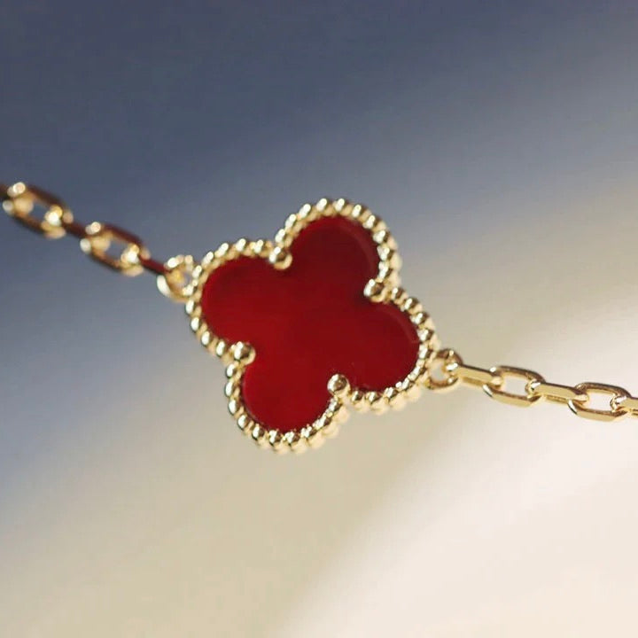 ¡®Star¡¯CLOVER 20 MOTIFS CARNELIAN NECKLACE