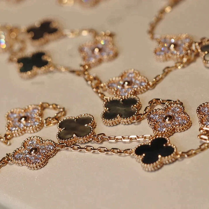 ¡®Star¡¯CLOVER 20 MOTIFS DARK MOP DIAMOND  NECKLACE