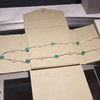 ¡®Star¡¯CLOVER 20 MOTIFS MALACHITE DIAMOND NECKLACE