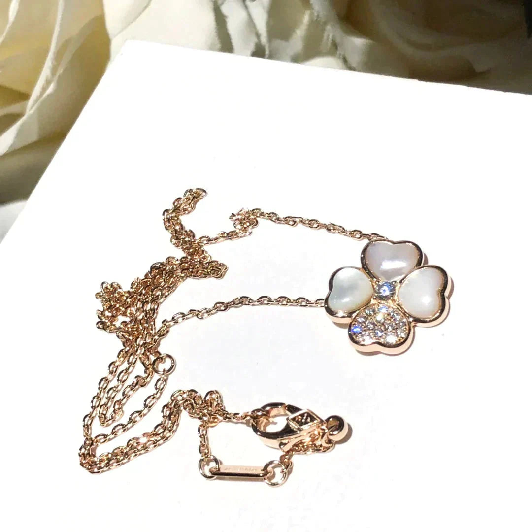 ¡®Star¡¯CLOVER MOP DIAMOND ROSE GOLD NECKLACE