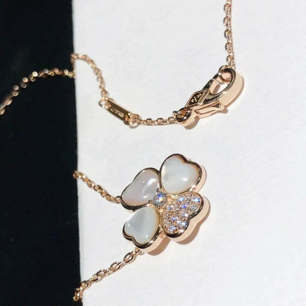 ¡®Star¡¯CLOVER MOP DIAMOND ROSE GOLD NECKLACE