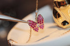 ¡®Star¡¯BUTTERFLY RED DIAMOND ROSE GOLD NECKLACE
