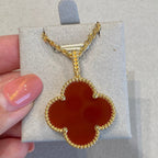 ¡®Star¡¯CLOVER 25MM NECKLACE GOLD CARNELIAN