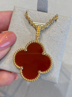 ¡®Star¡¯CLOVER 25MM NECKLACE GOLD CARNELIAN