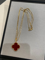 ¡®Star¡¯CLOVER 25MM NECKLACE GOLD CARNELIAN