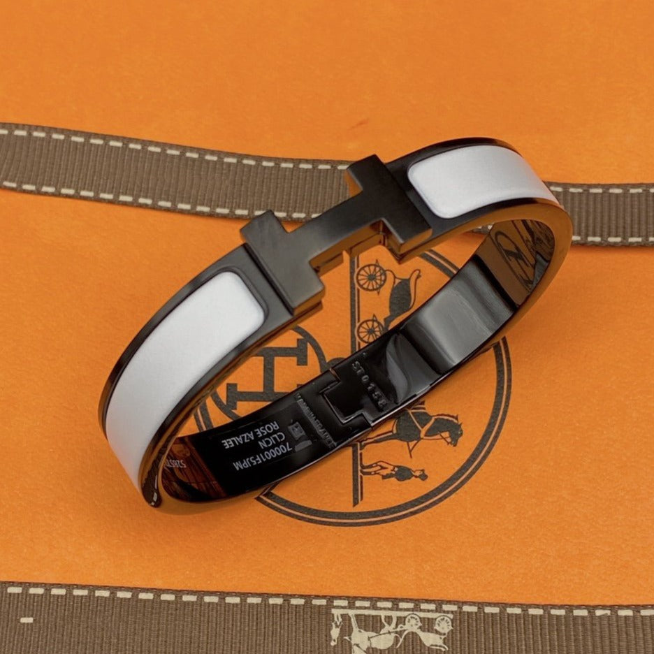 ¡®Star¡¯H BRACELET 12MM BLACK WHITE CERAMIC