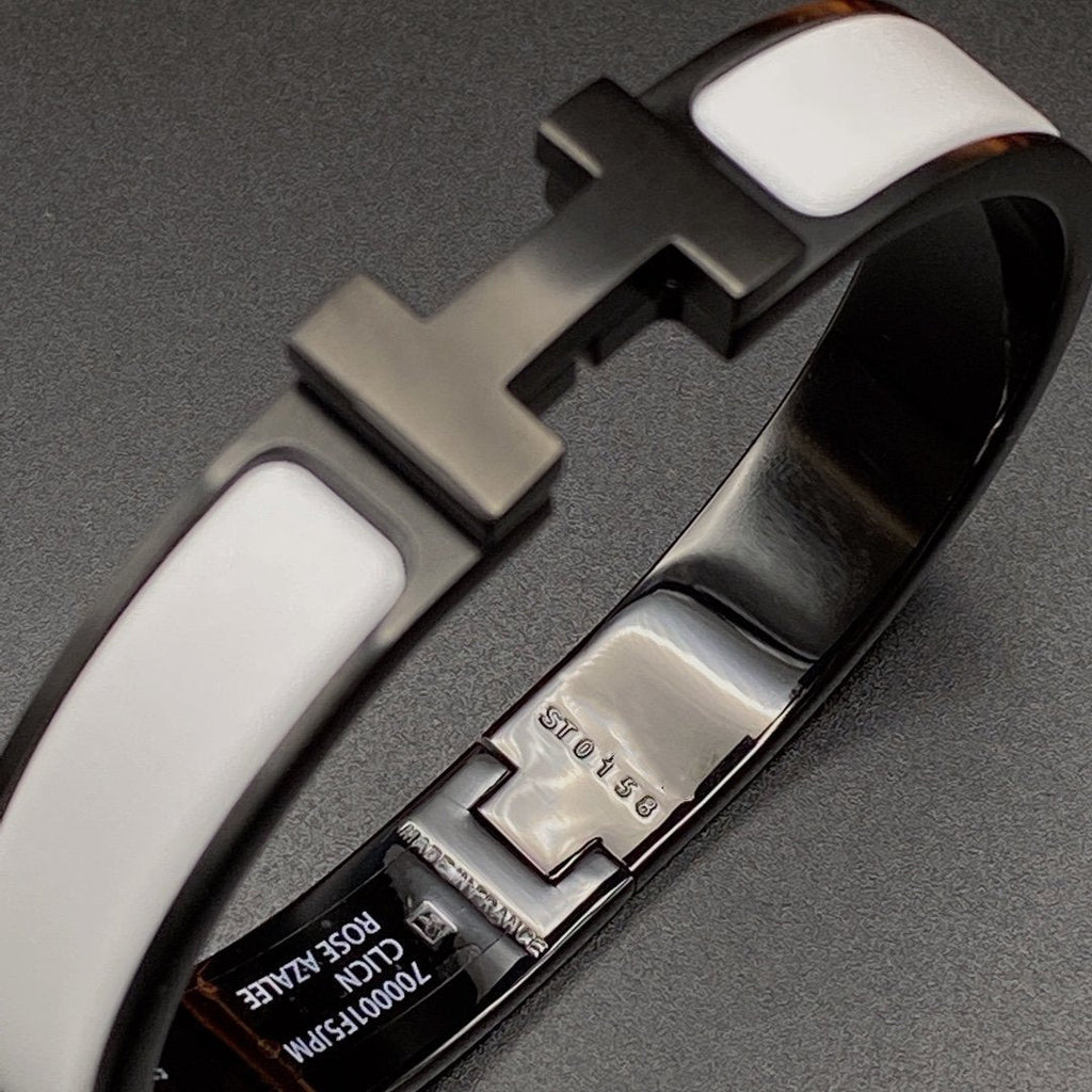 ¡®Star¡¯H BRACELET 12MM BLACK WHITE CERAMIC