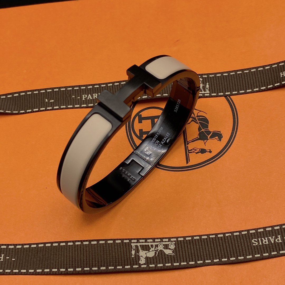 ¡®Star¡¯H BRACELET 12MM BLACK BEIGE CERAMIC