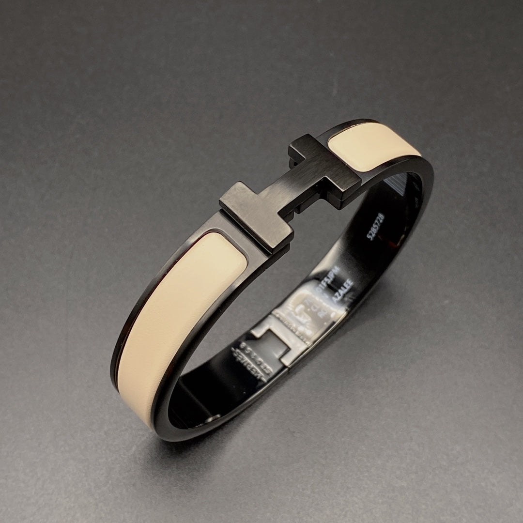 ¡®Star¡¯H BRACELET 12MM BLACK BEIGE CERAMIC