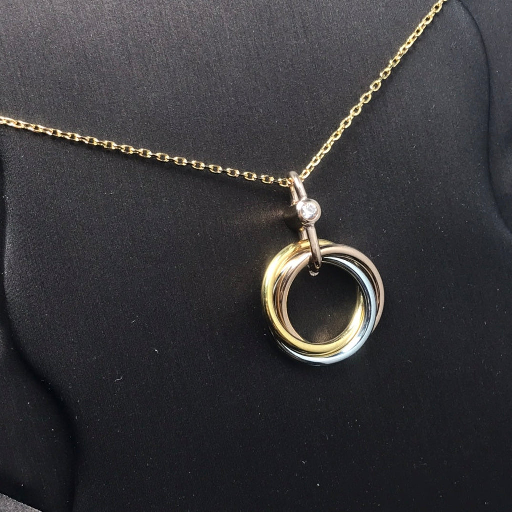 ¡®Star¡¯TRINITY SILVER GOLD PINK GOLD NECKLACE