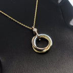 ¡®Star¡¯TRINITY SILVER GOLD PINK GOLD NECKLACE