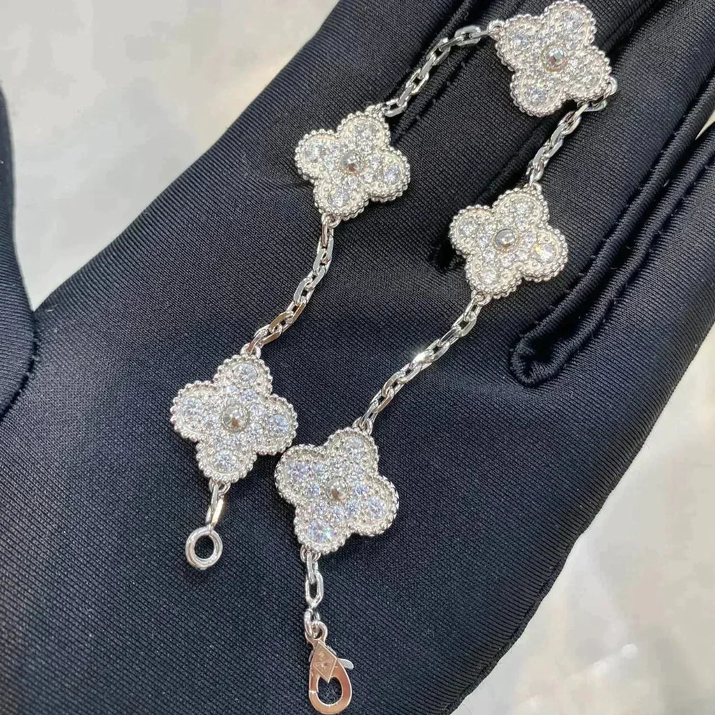 [Star] New  CLOVER 5 MOTIF FULL DIAMOND BRACELET COLLECTION