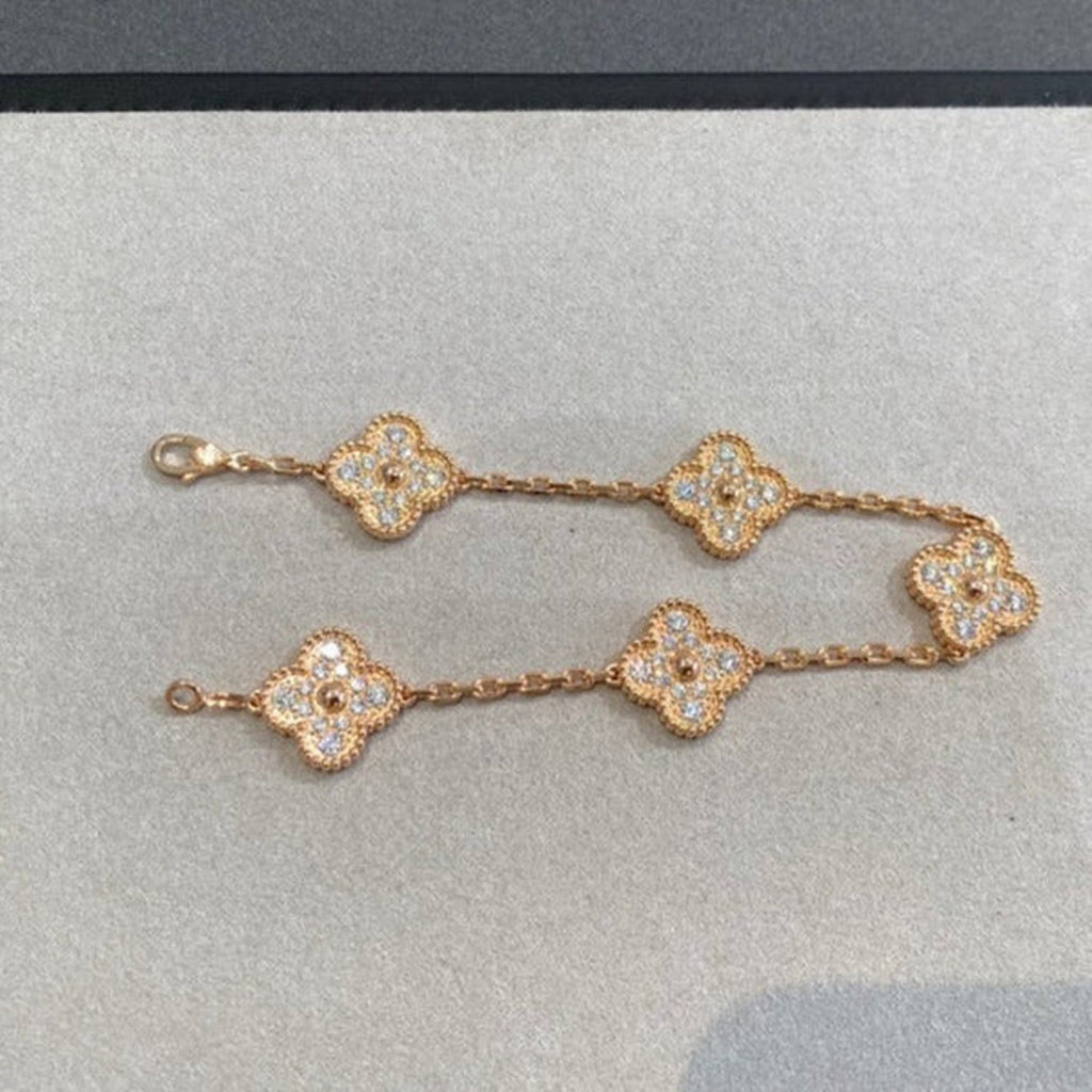 [Star] New  CLOVER 5 MOTIF FULL DIAMOND BRACELET COLLECTION