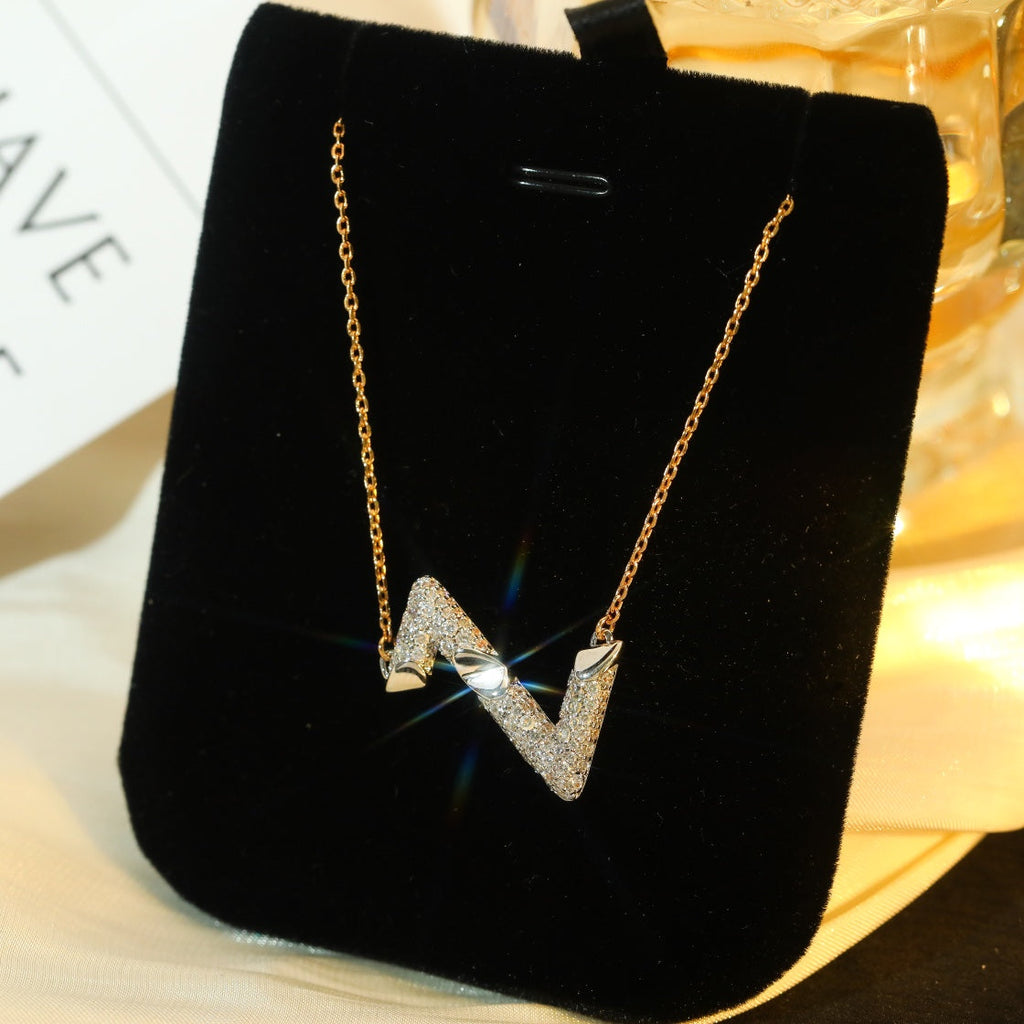 ¡®Star¡¯VOLT SILVER DIAMOND PEDANT NECKLACE
