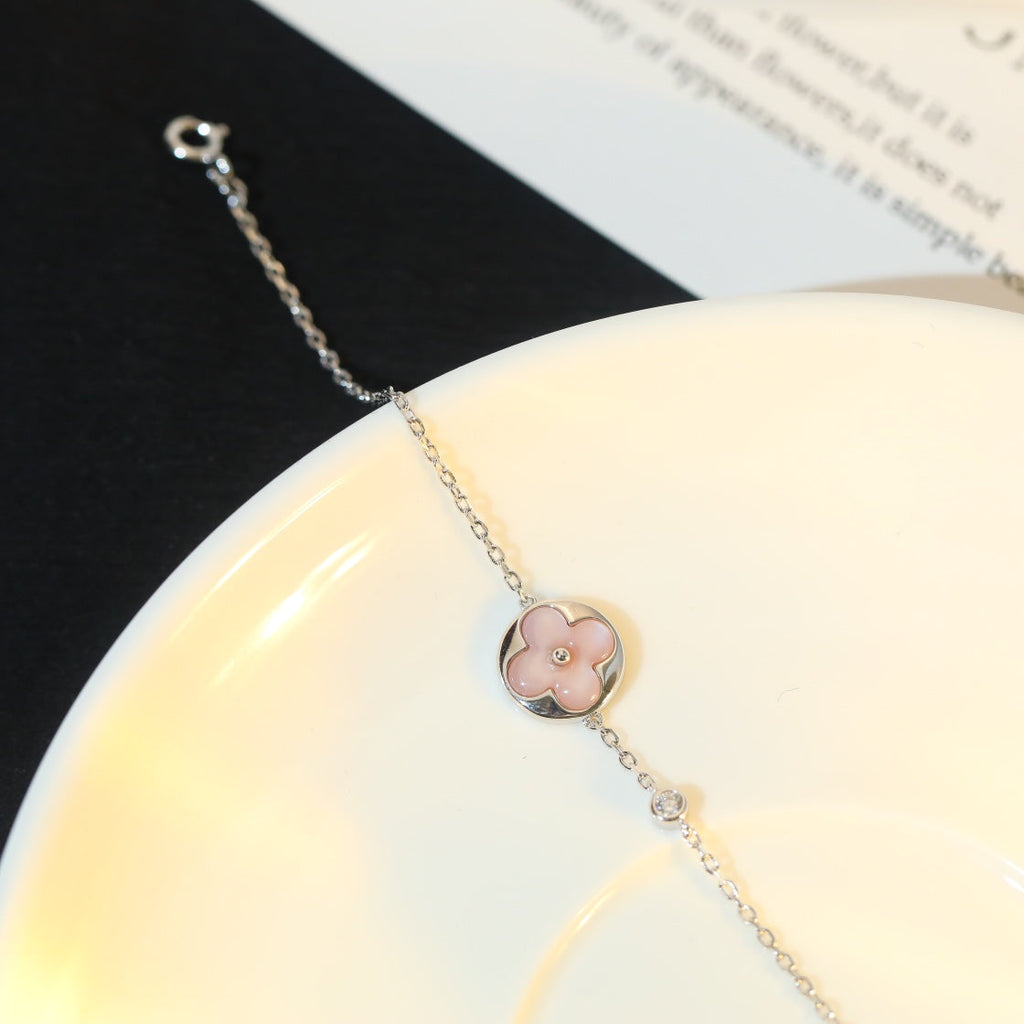 ¡®Star¡¯SUN MOTIF PINK MOP SILVER BRACELET