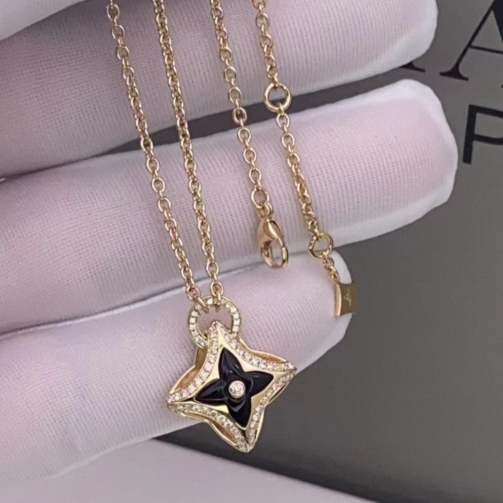 ¡®Star¡¯STAR PEDANT PINK GOLD DIAMOND NECKLACE