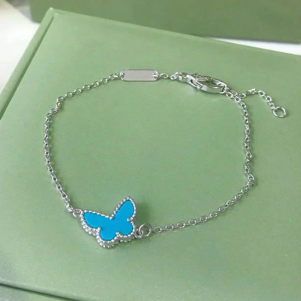 ¡®Star¡¯BUTTERFLY TURQUOISE BUTTERFLY BRACELET SILVER