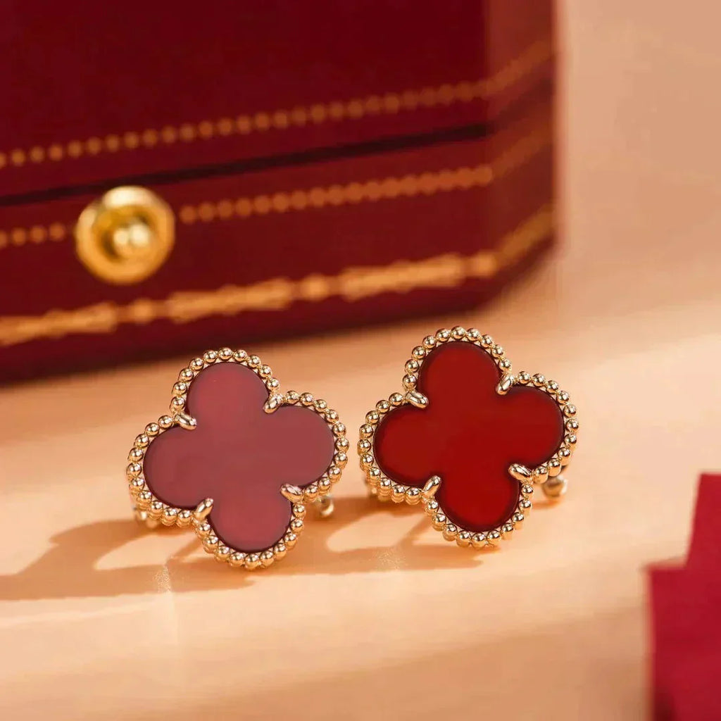 ¡®Star¡¯CLOVER MEDIUM 1 MOTIFS CARNELIAN  EARRINGS