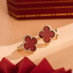 ¡®Star¡¯CLOVER MEDIUM 1 MOTIFS CARNELIAN  EARRINGS