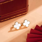 ¡®Star¡¯CLOVER MEDIUM 1 MOTIFS  WHITE MOP STUD EARRINGS