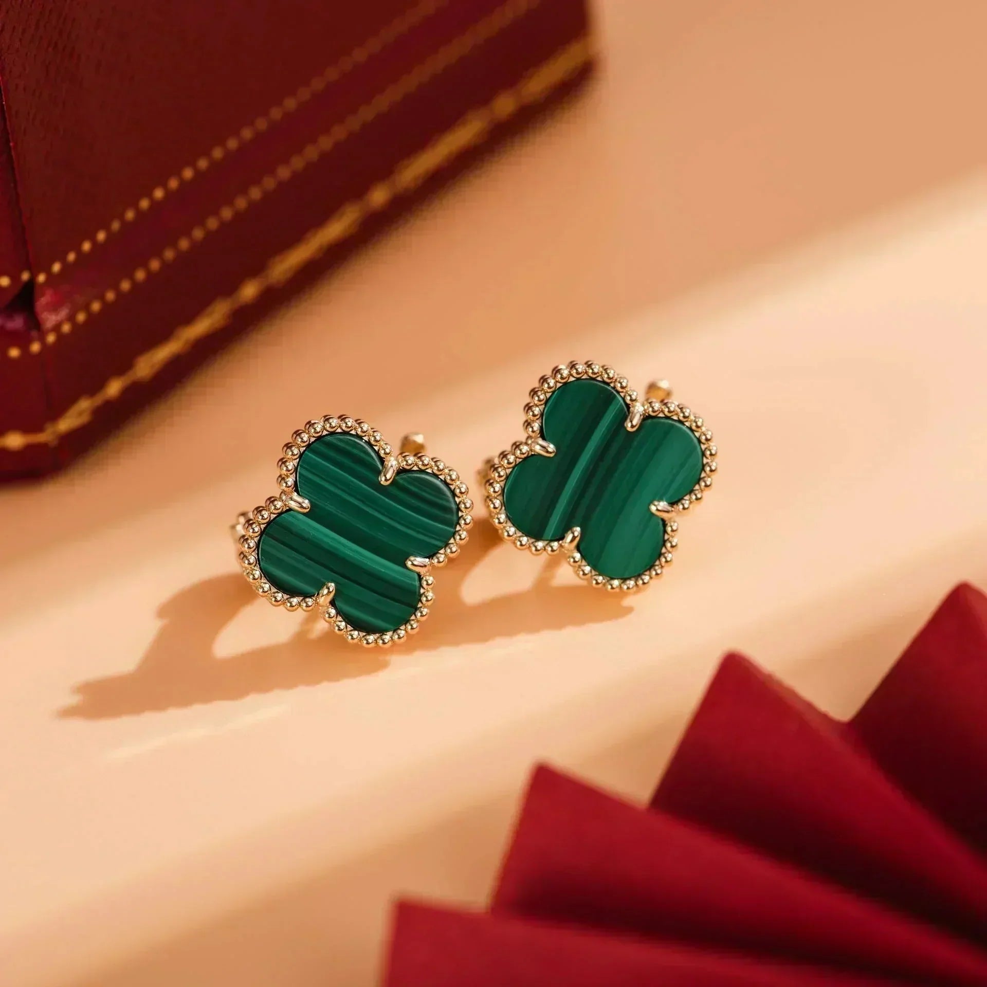 ¡®Star¡¯CLOVER MEDIUM 1 MOTIFS MALACHITE  EARRINGS