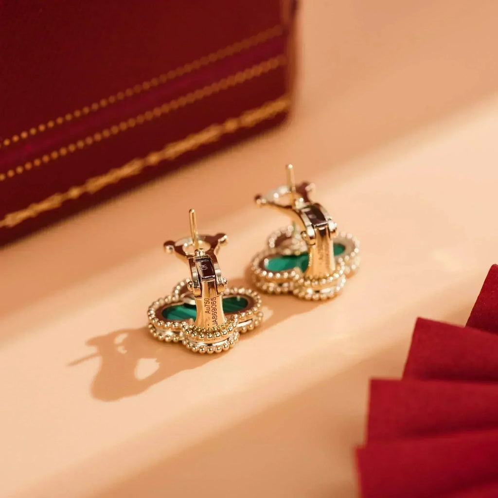 ¡®Star¡¯CLOVER MEDIUM 1 MOTIFS MALACHITE  EARRINGS