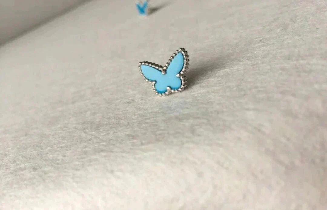 ¡®Star¡¯BUTTERFLY TURQUOISE EARRINGS SILVER