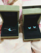 ¡®Star¡¯BUTTERFLY TURQUOISE EARRINGS SILVER