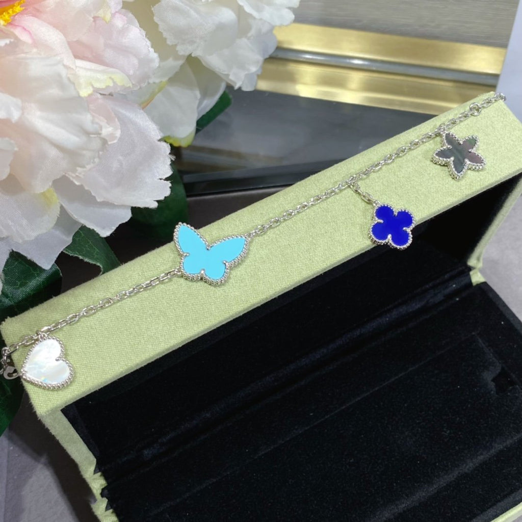 ¡®Star¡¯LUCKY SPRING SILVER BRACELET 4 MOTIF