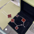 ¡®Star¡¯CLOVER 5 MOTIFS SIVLER CARNELIAN BRACELET