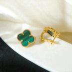 ¡®Star¡¯CLOVER MEDIUM 1 MOTIFS MALACHITE  EARRINGS