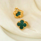 ¡®Star¡¯CLOVER MEDIUM 1 MOTIFS MALACHITE  EARRINGS