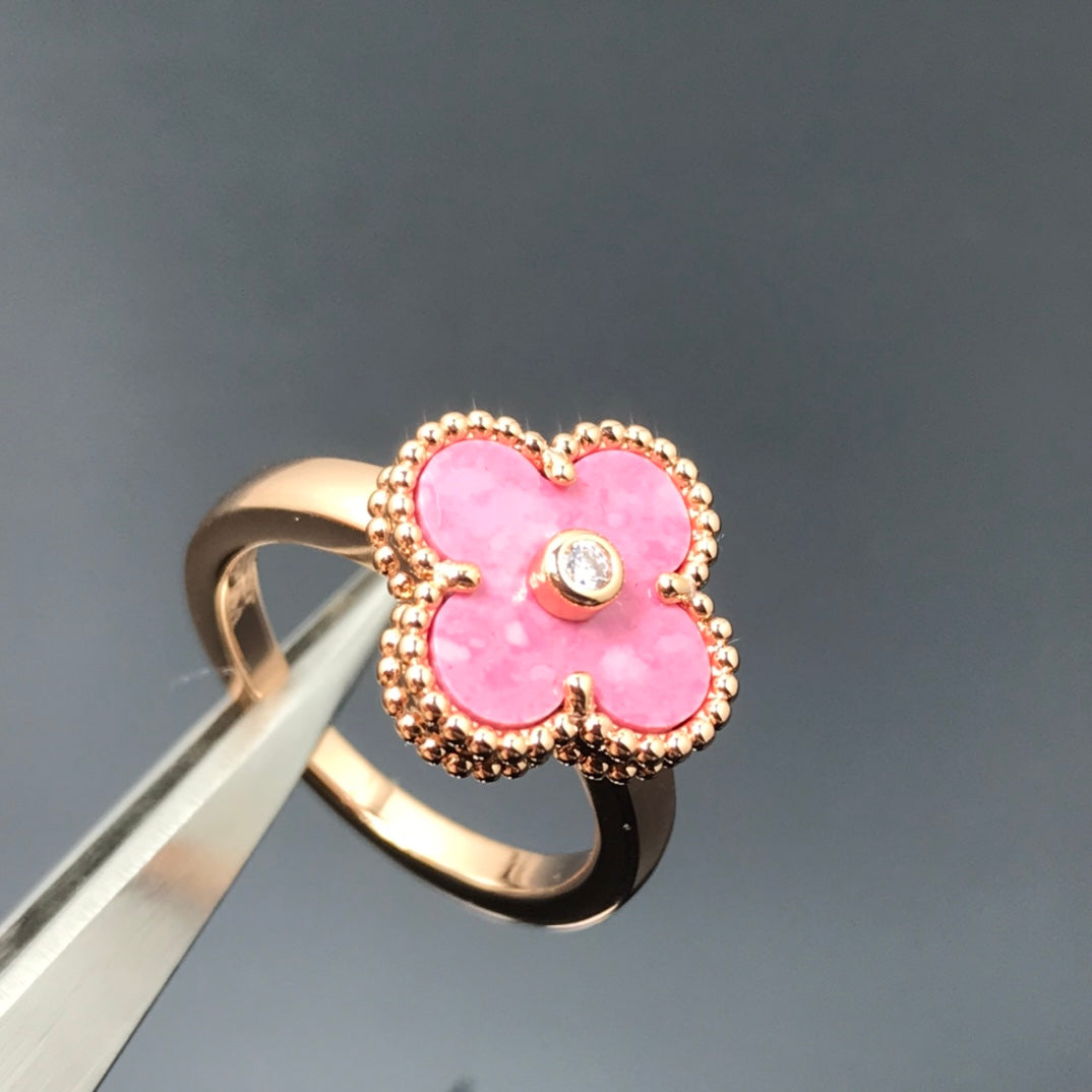 ¡®Star¡¯CLOVER RHODONITE ROSE GOLD RING