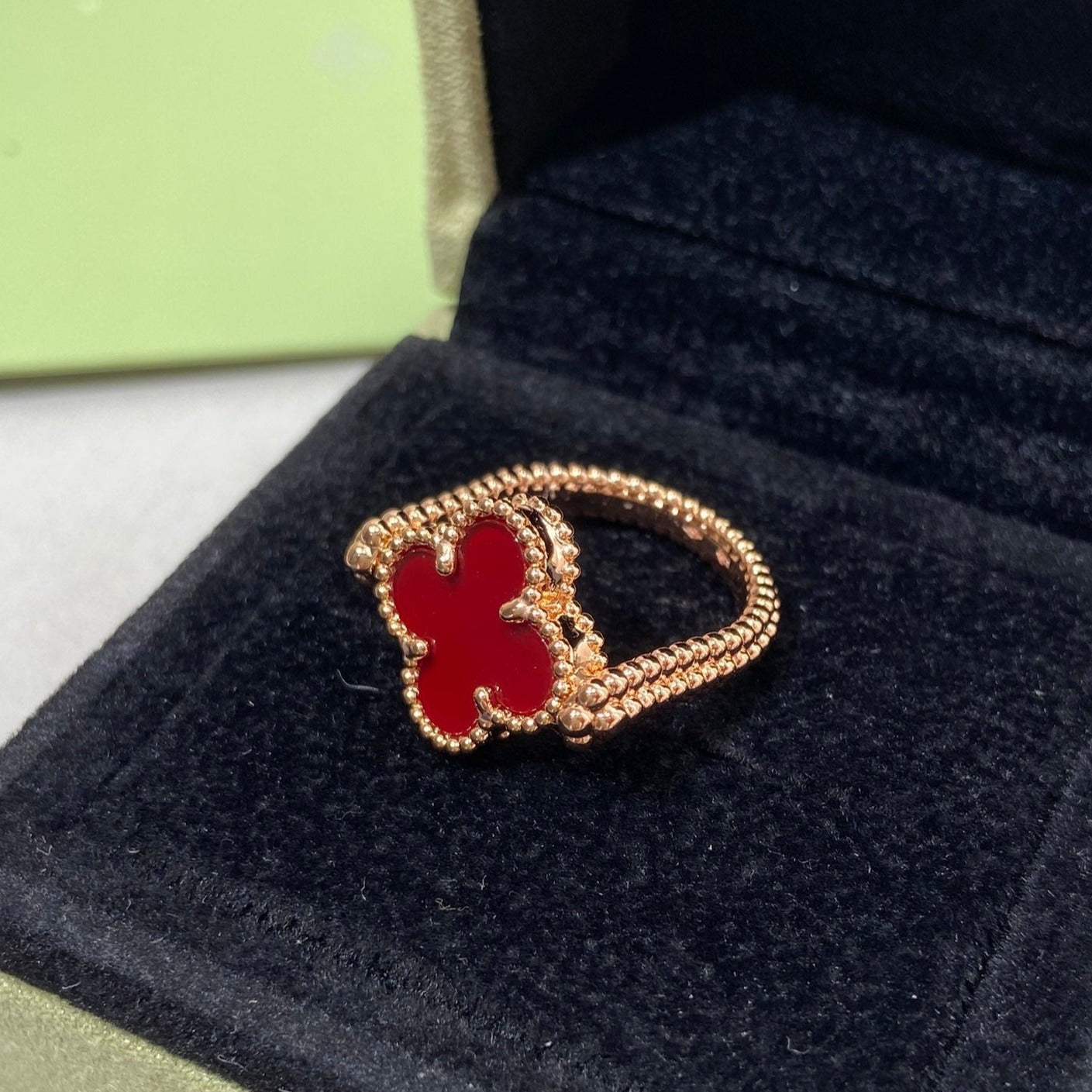 ¡®Star¡¯CLOVER RIVERSIBLE ROSE GOLD RING