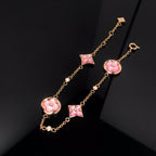 ¡®Star¡¯STAR AND SUN 4 MOTIF PINK MOP PINK GOLD BRACELET