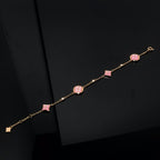 ¡®Star¡¯STAR AND SUN 4 MOTIF PINK MOP PINK GOLD BRACELET