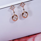 ¡®Star¡¯STAR AND SUN PINK GOLD MOP DROP EARRINGS