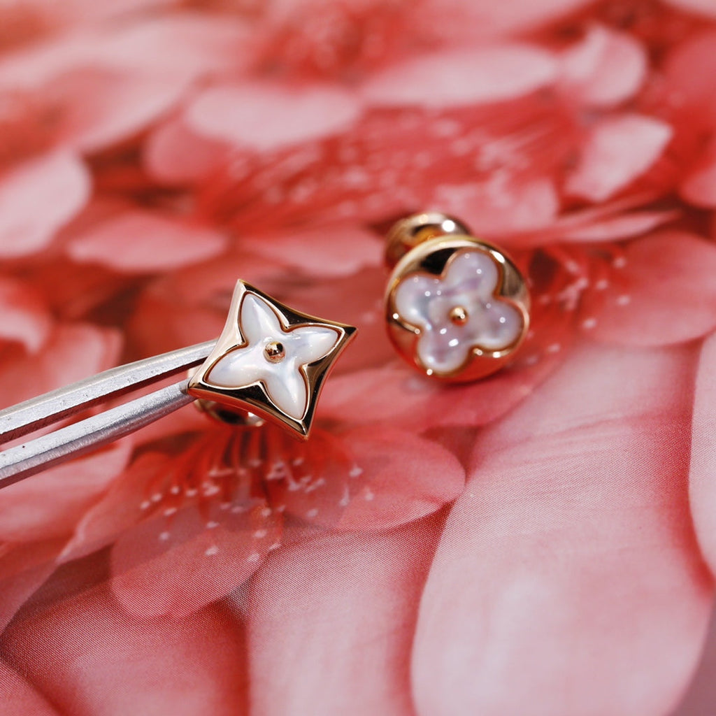 ¡®Star¡¯STAR AND SUN PINK GOLD MOP STUD EARRINGS