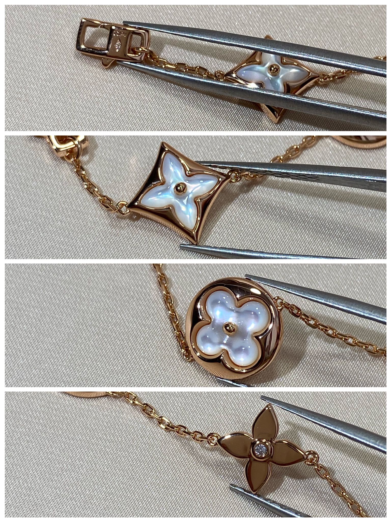 ¡®Star¡¯STAR AND SUN 5 MOTIF MOP PINK GOLD BRACELET