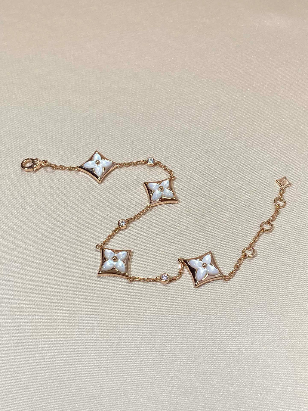¡®Star¡¯STAR 4 MOTIF MOP DIAMOND PINK GOLD BRACELET